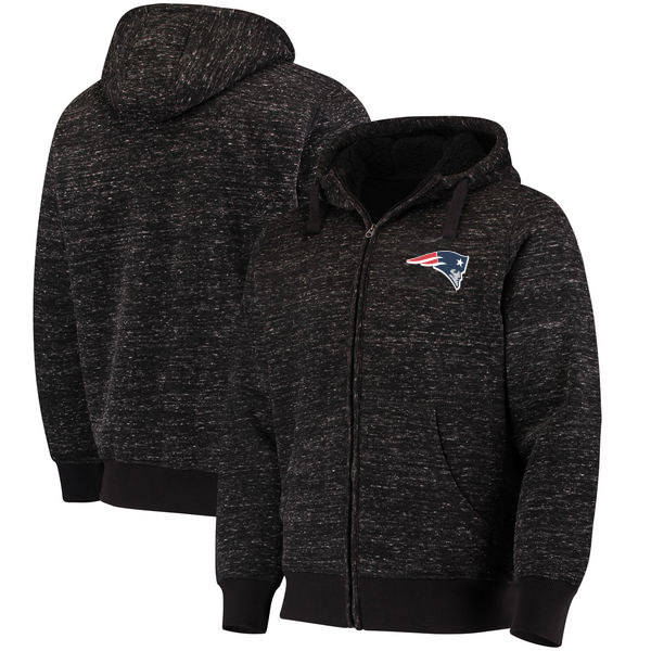 Men's New England Patriots G-III Sports by Carl Banks Heathered Black Discovery Sherpa Full-Zip NFL Jacket